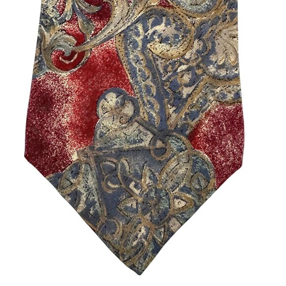 Van Heusen Vintage 100% Silk Dress Tie Paisley Floral Pattern 57" 3.75" - Picture 5 of 11
